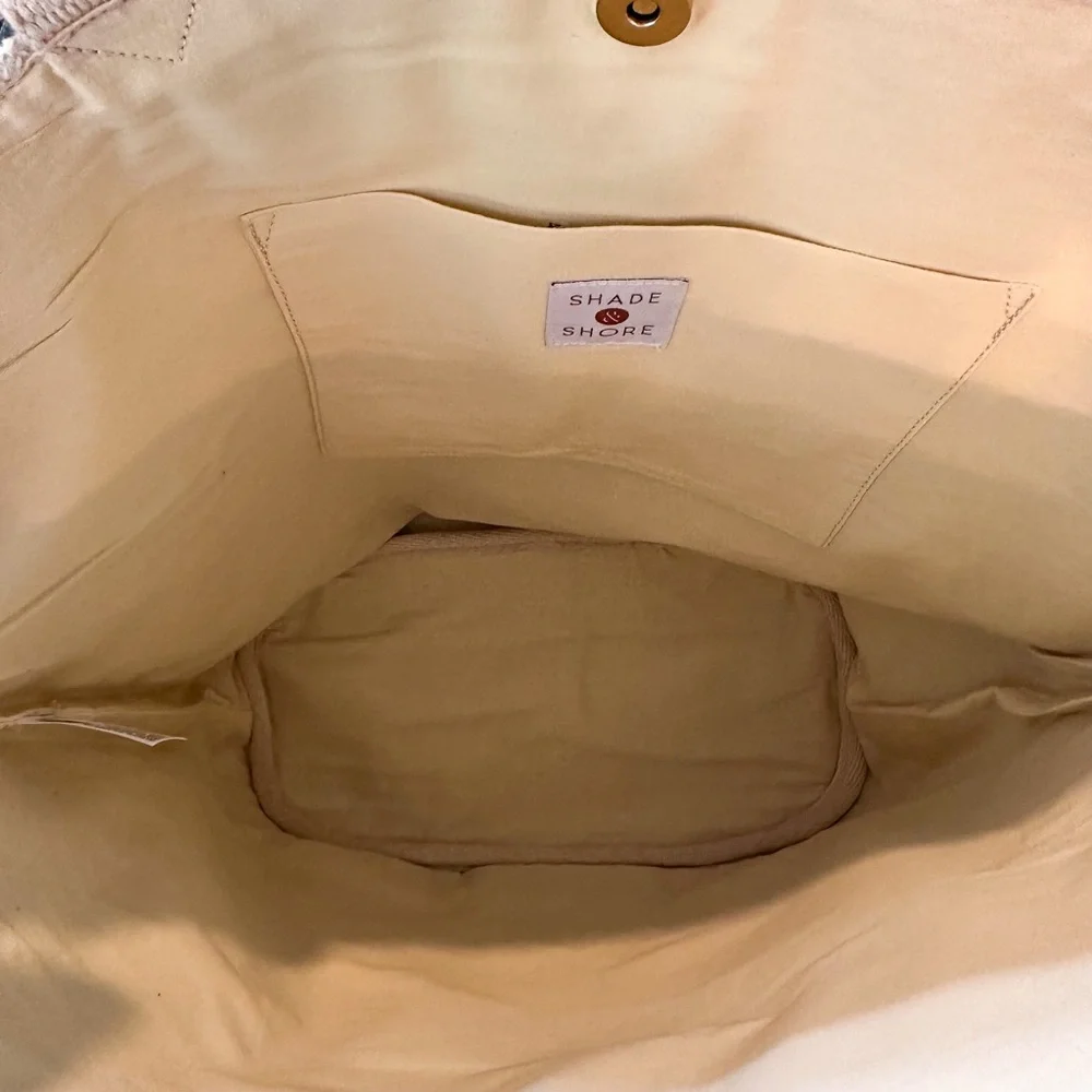 Shade & Shore Cream Oversized Beach Tote Bag
